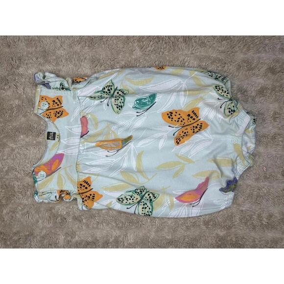 Tea Collection Other - Tea Collection mint green butterfly flutter sleeve cotton short romper Size 3-6M